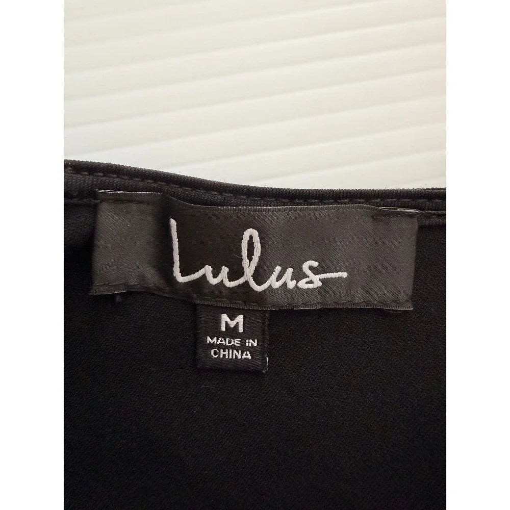 Lulus Black Y2K Lace Open Back Bodycon Mini Dress Long Sleeve‎ Size M  Cocktail